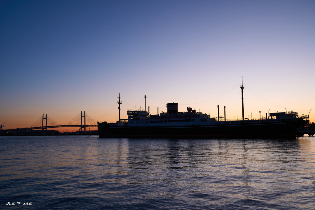 sunrise over the port