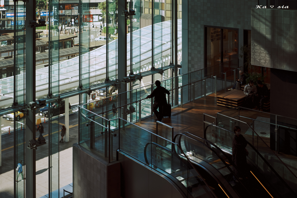 Overlooking the west exit of the station