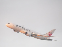 夕暮れの飛行機