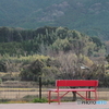 赤いベンチ