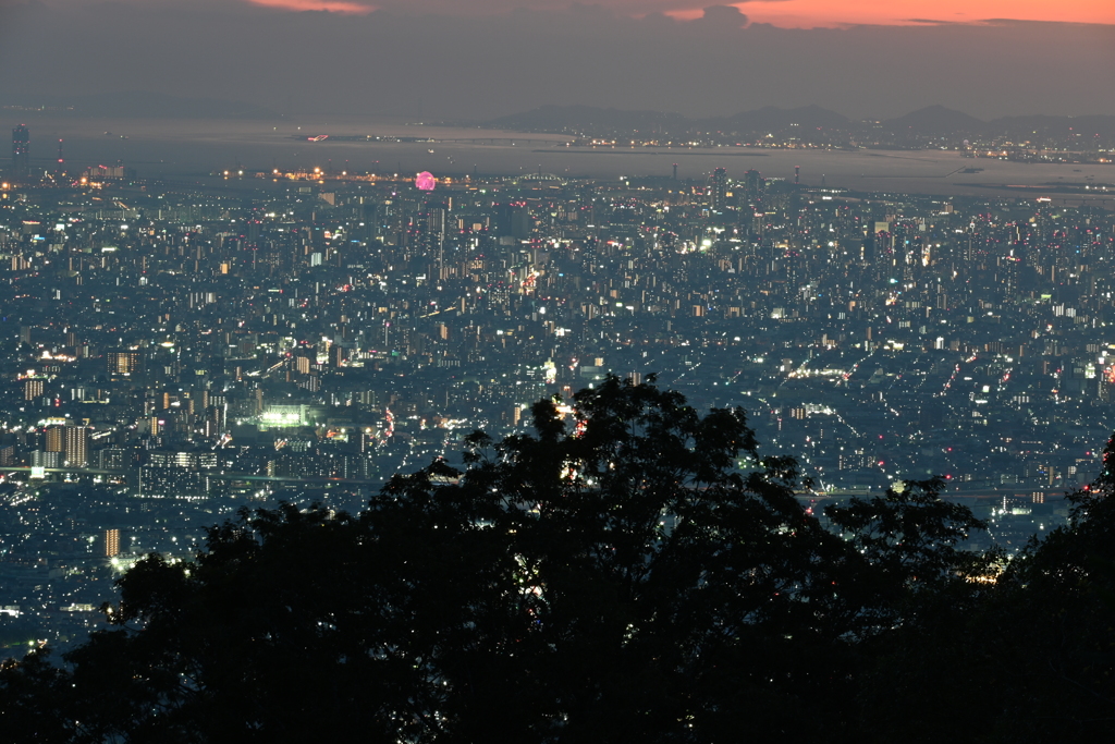 夕景から夜景へ