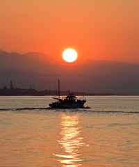 今朝の海