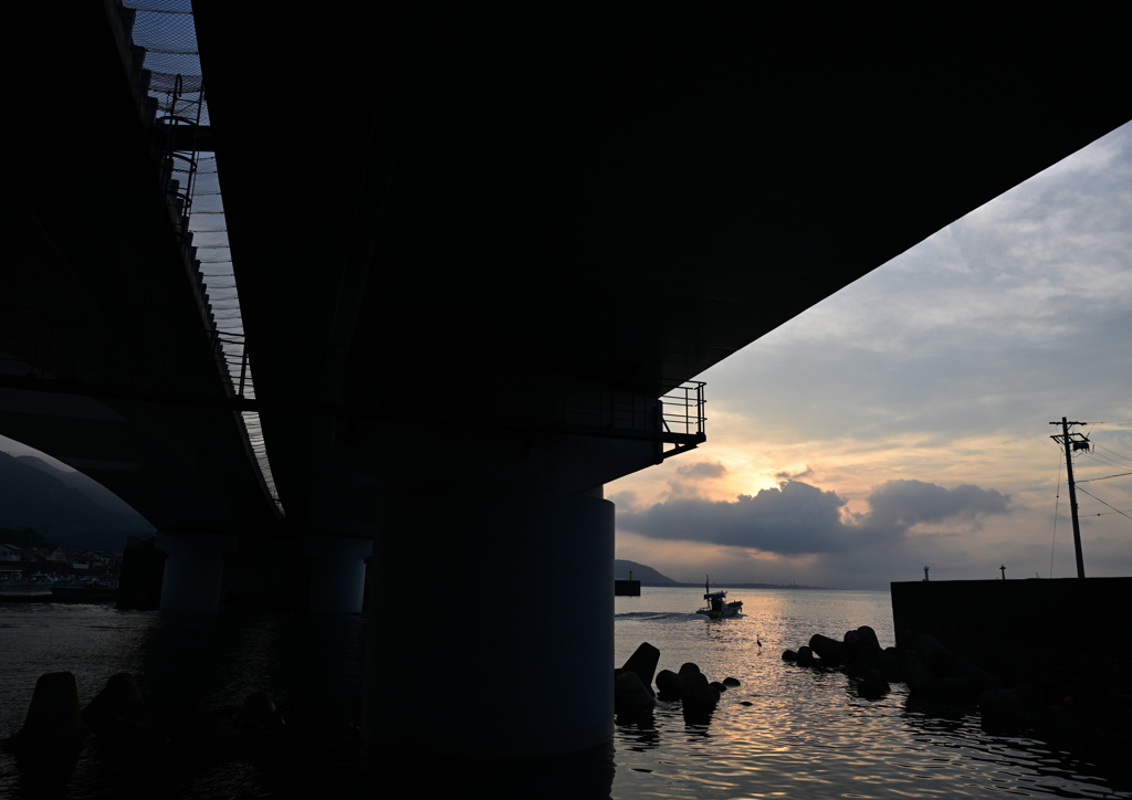 今朝の由比港