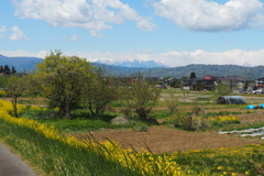 春色と山並み
