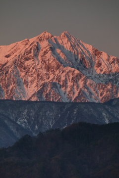 モルゲンロート（鹿島槍ヶ岳）