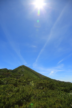 爺ヶ岳をのぞむ
