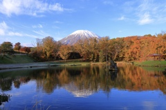 羊蹄山と紅葉風景 羊蹄山と紅葉風景
