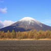 雪化粧の蝦夷富士