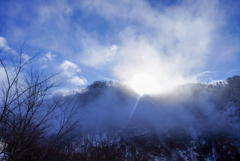 冬山の日差し