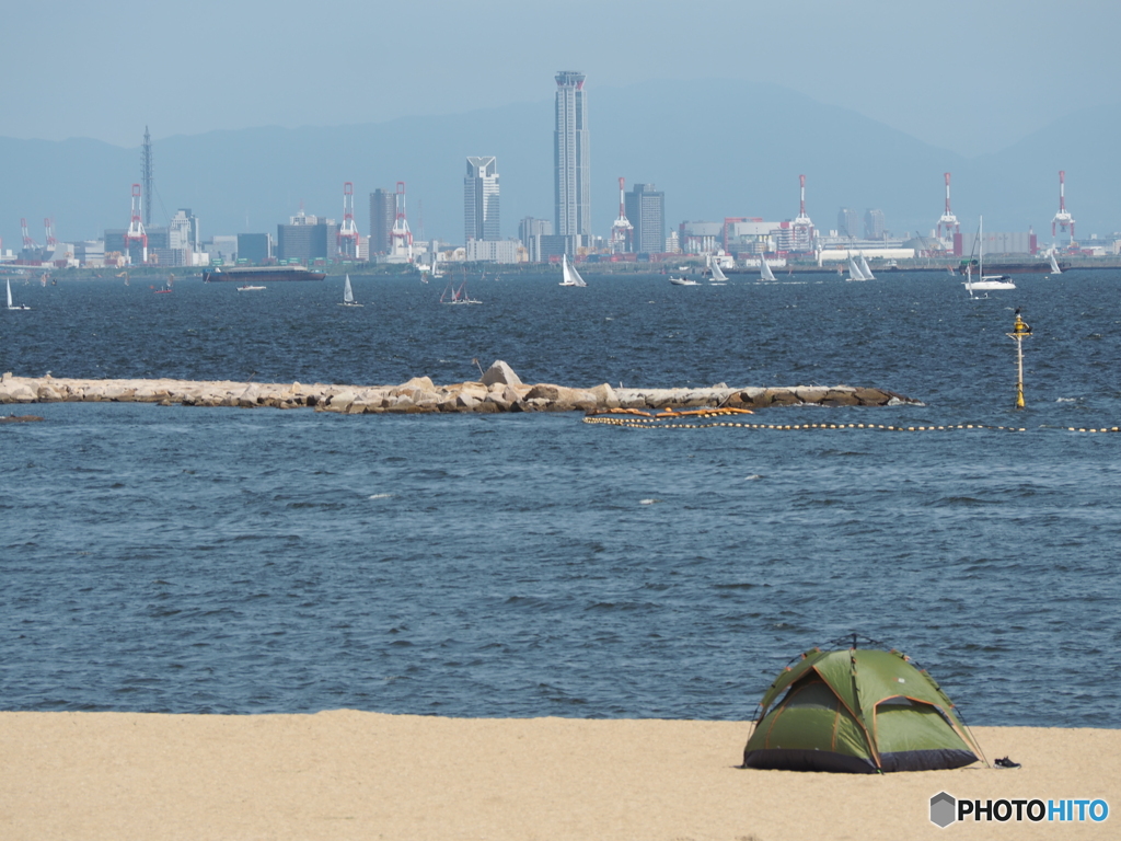 夏の芦屋浜