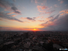 栃木県庁からの夕焼け