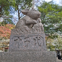 調神社の狛兎(吽形)