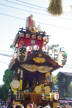 参拝中の山車