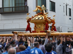 神輿持ち上げ！