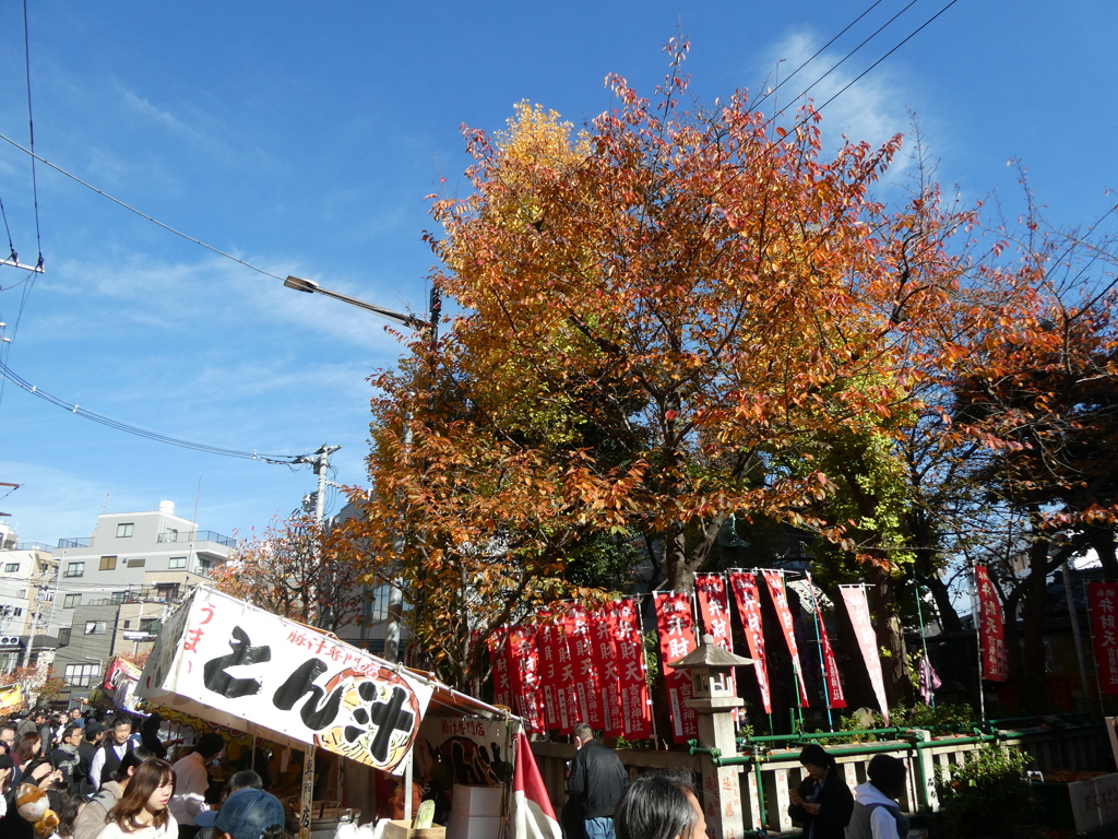 吉原弁財天も紅葉真っ盛り