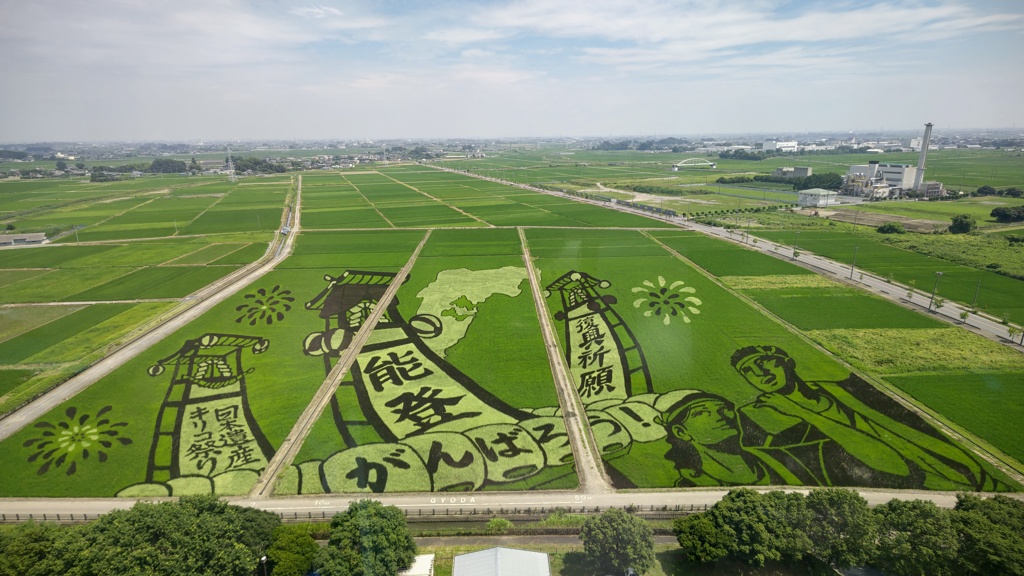 田んぼアート「キリコ祭り」