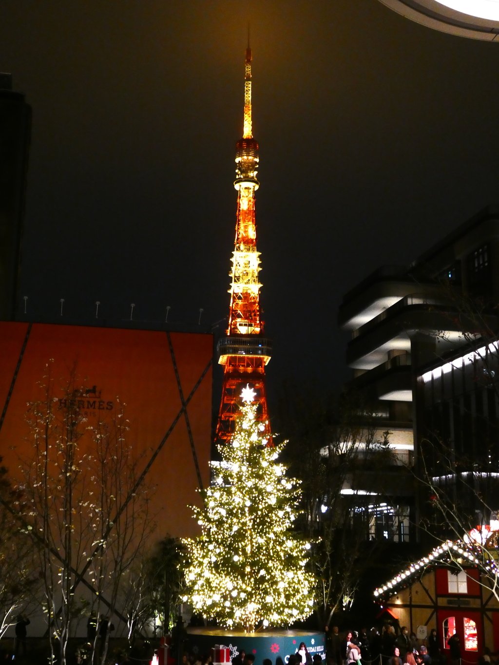 クリスマスツリーと東京タワー