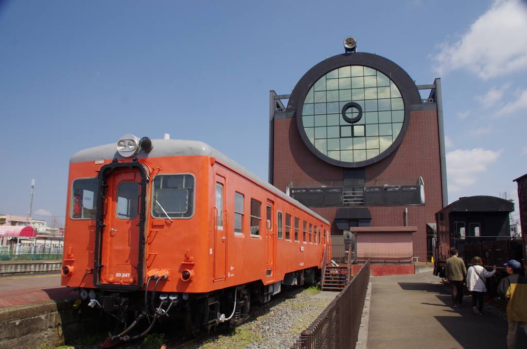 キハ20と真岡駅