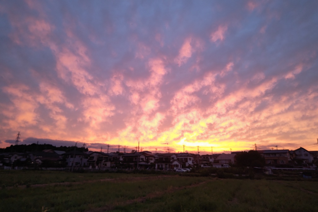 燃えるような空