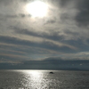 夕日と江ノ島の海