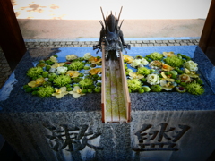緑花手水