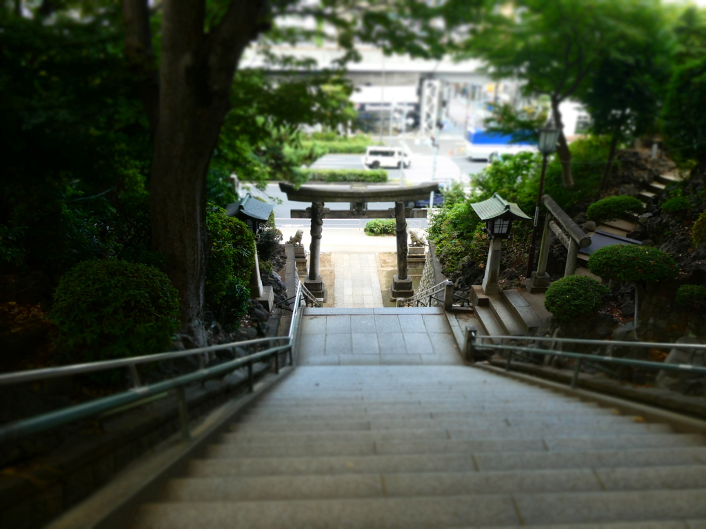 上から見た品川神社の階段(２)