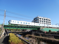 黒目川を渡るラビュー