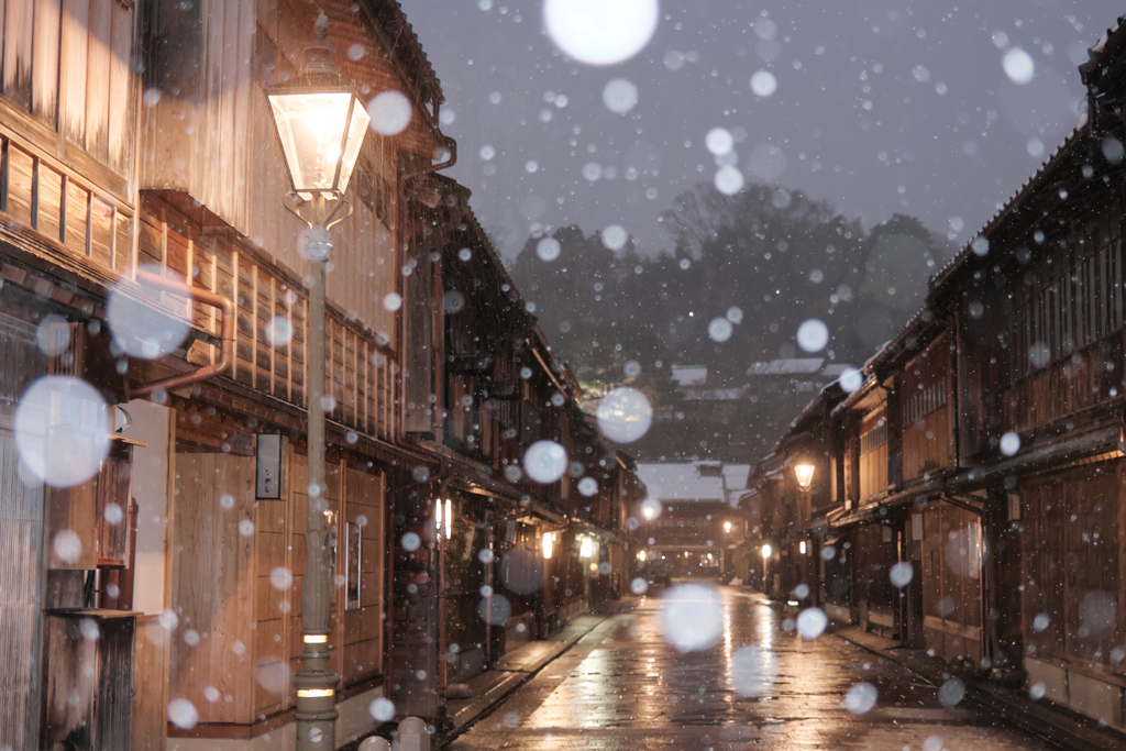 雪のひがし茶屋街②