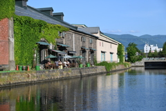 小樽運河～小樽ビール醸造所のオープンテラス