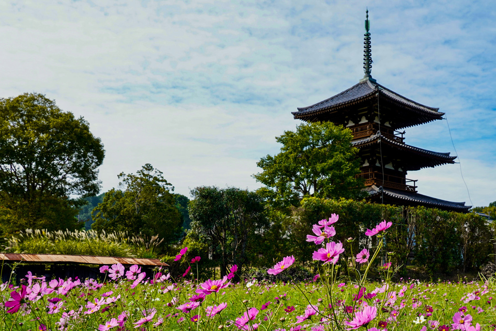 法起寺　三重塔