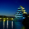 日没直後の松本城