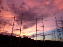 高野山参拝；朝焼けで出発