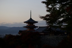 清水寺　夕暮れ