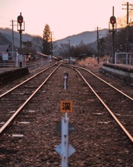 日暮れのわたらせ渓谷鐵道