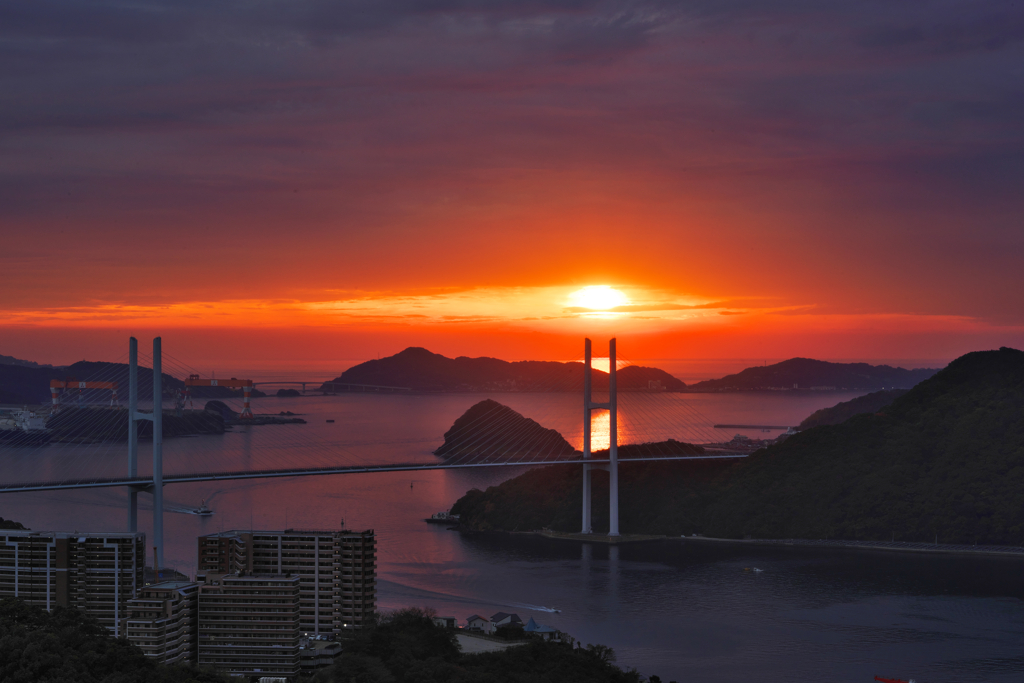 長崎　女神大橋　鍋冠山展望台より