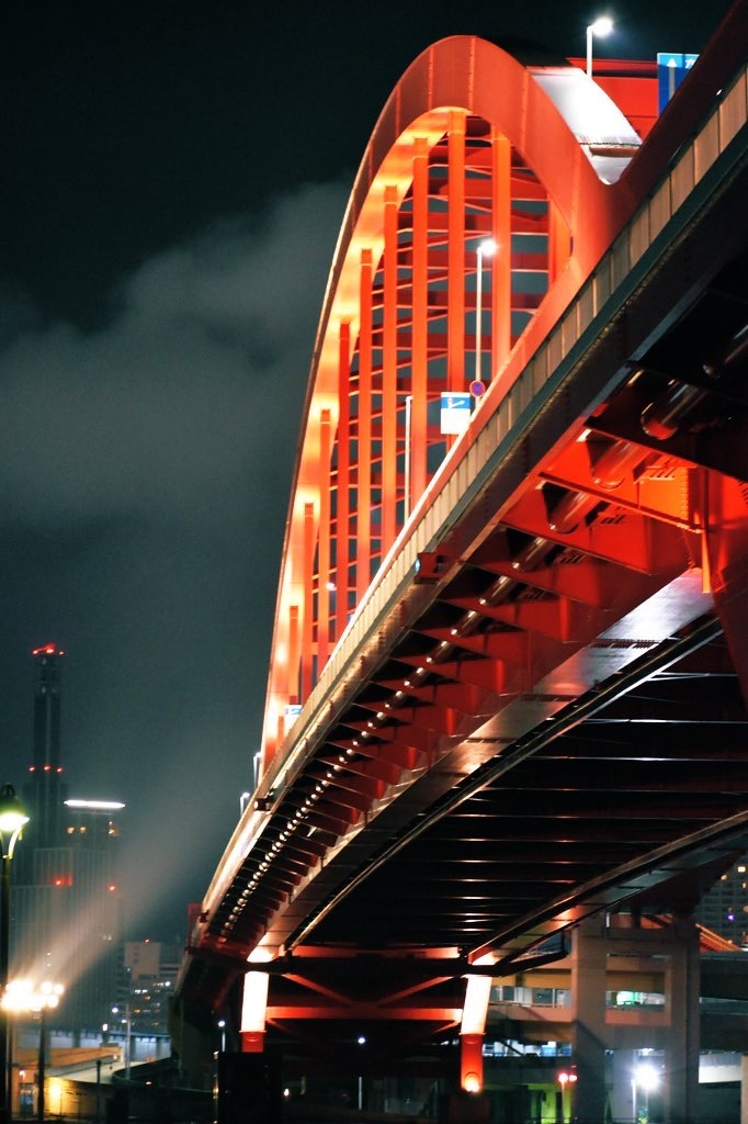 真夏の夜の橋