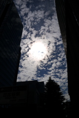 雲に隠れた太陽