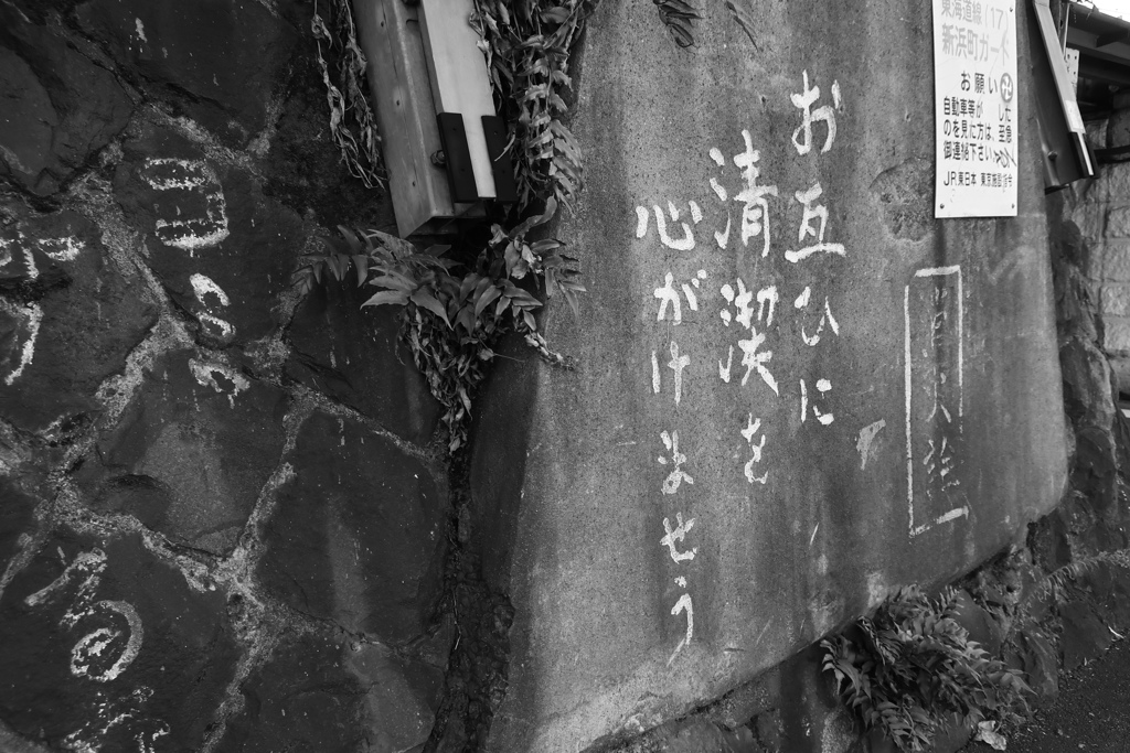 お寺前の壁