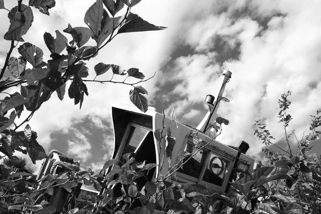 陸にあがった船