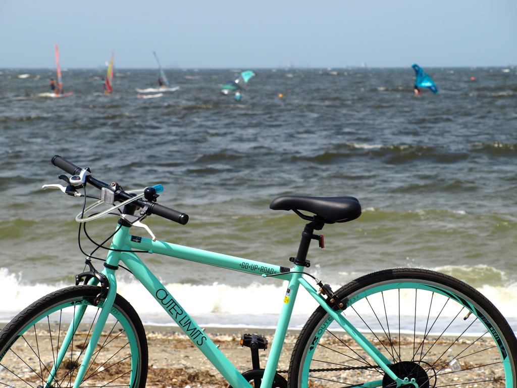 自転車と海