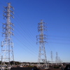 送電線が続く景色