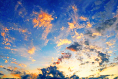 賑やかな夕空