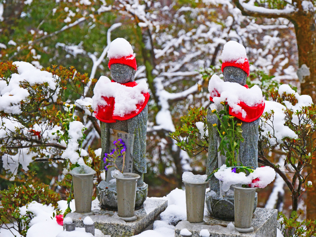 お地蔵様の綿帽子