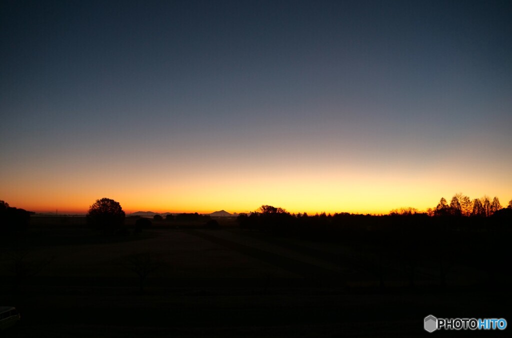 遊水地の夜明け