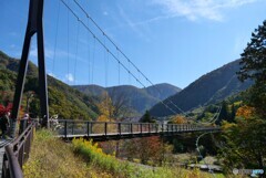 山あいの吊り橋