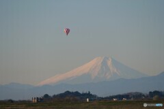 気球と富士山