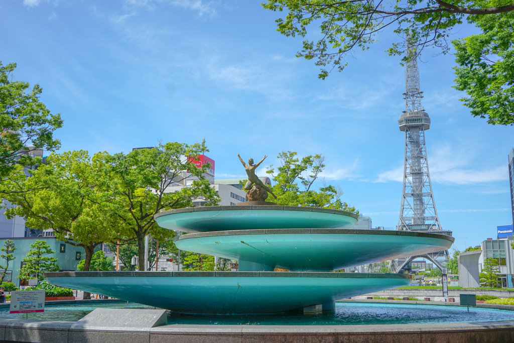 名古屋 電波塔 噴水