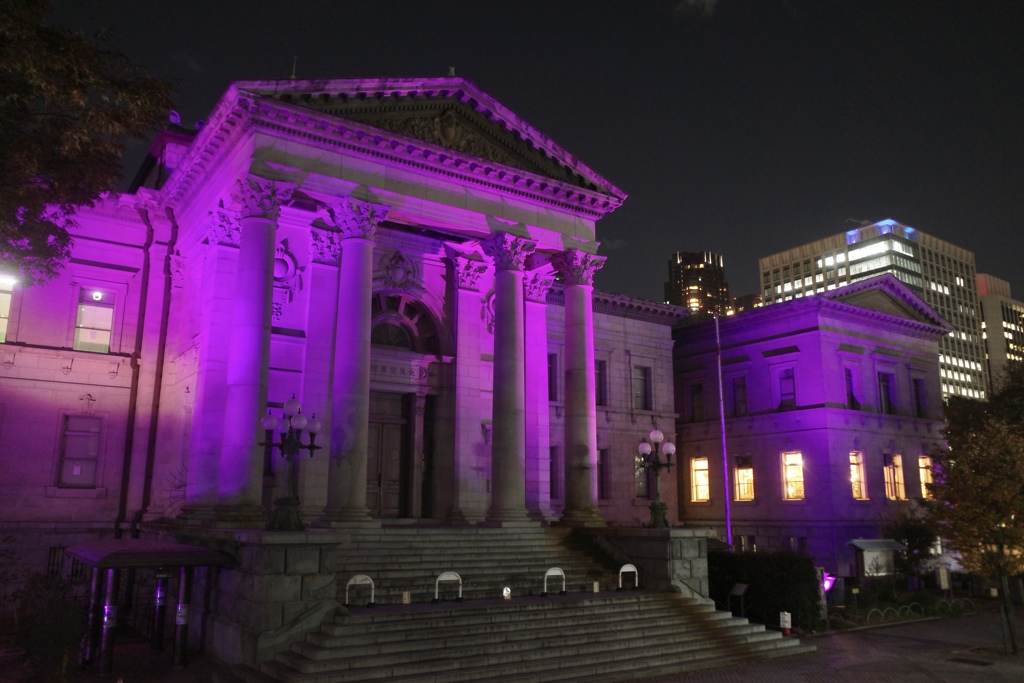 大阪図書館ライトアップ