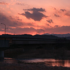 お気に入りの場所での夕陽