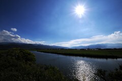 干拓地　収穫間近　外周濠